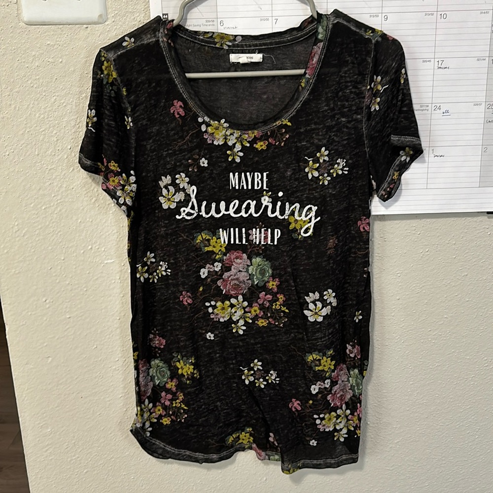 Floral mesh tshirt top